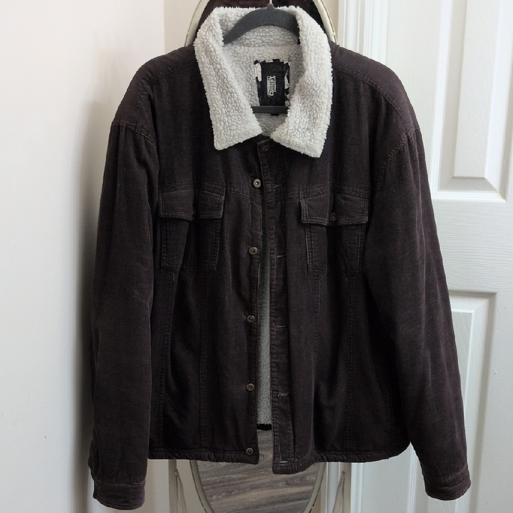 Ocean Current Brown and White Lightweight Shirt Jacket